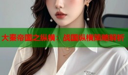 大秦帝国之纵横：战国纵横策略解析