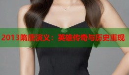 2013隋唐演义：英雄传奇与历史重现