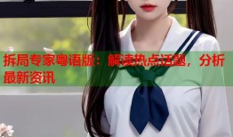 拆局专家粤语版：解读热点话题，分析最新资讯